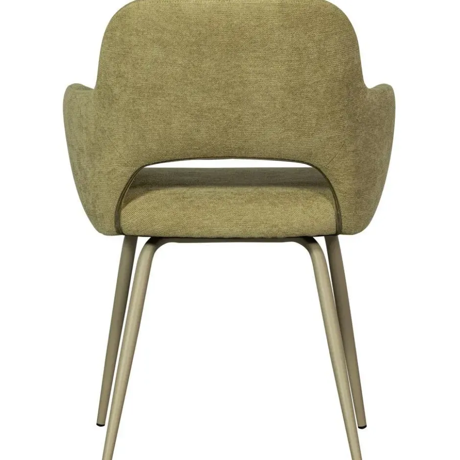 WOOOD Jenny Eetkamerstoelen - Polyester - Sage - Set van 6