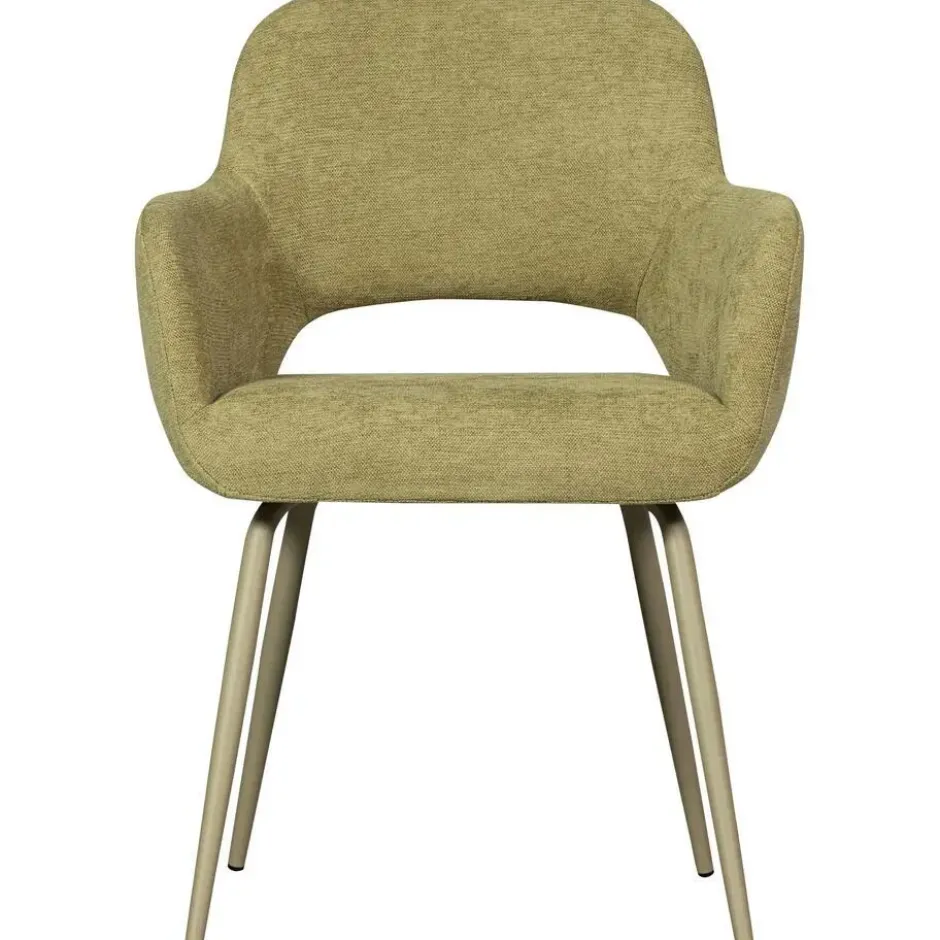 WOOOD Jenny Eetkamerstoelen - Polyester - Sage - Set van 6