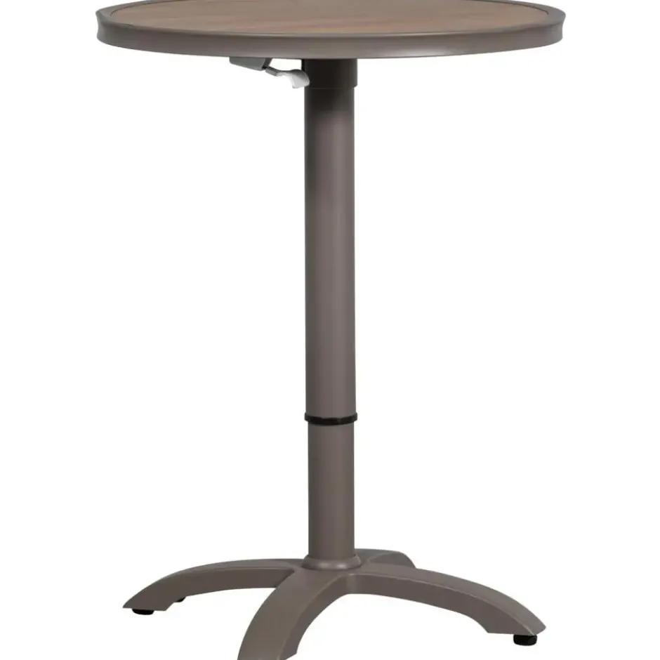WOOOD Jeppe Hoogte Verstelbare Tuin Bartafel - Aluminium - Bruin/Grijs