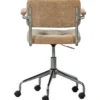 WOOOD Kova Bureaustoel - Geweven Ribstof - Donkerzand - 87x54x80