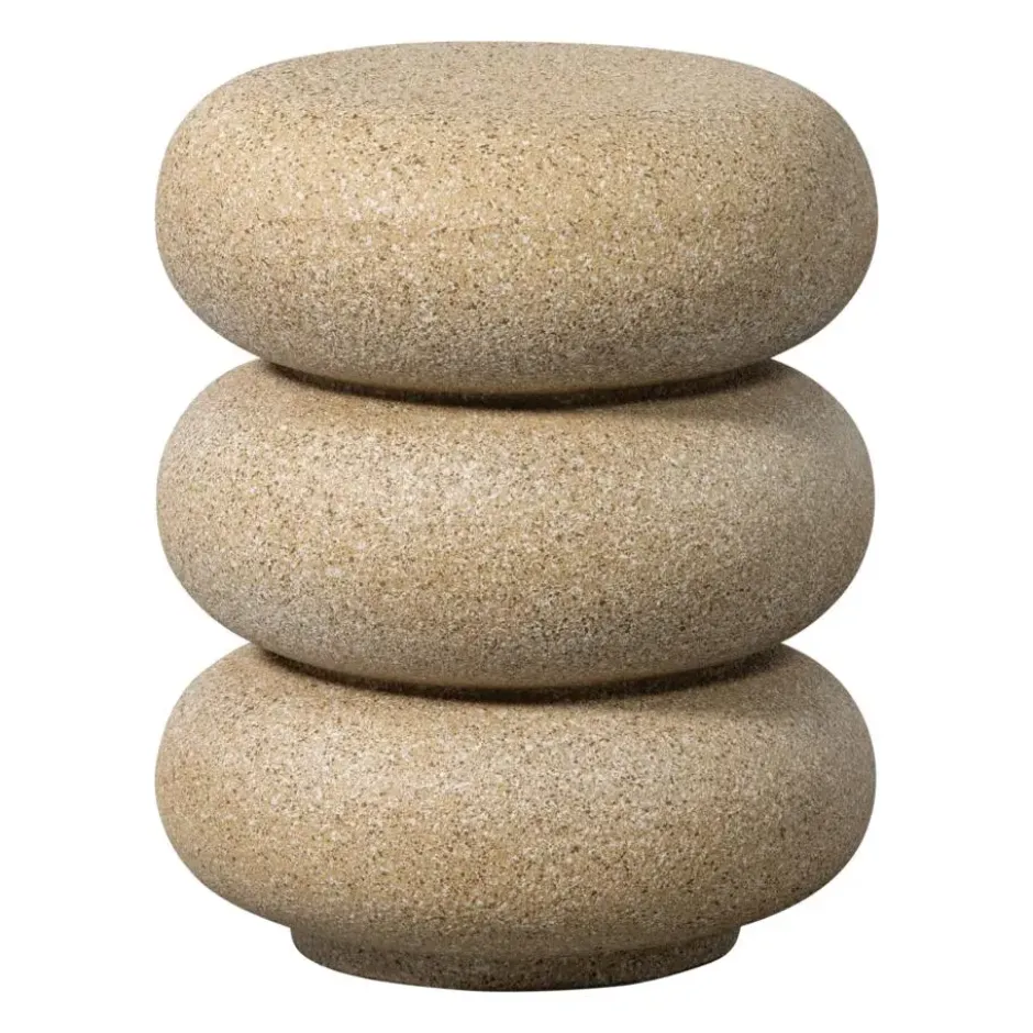 WOOOD Laurel Bijzettafel Met Spikkels - Magnesium - Beige - 50x40x40