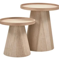WOOOD Maud Bijzettafel - Hout - Naturel - 38x39x39