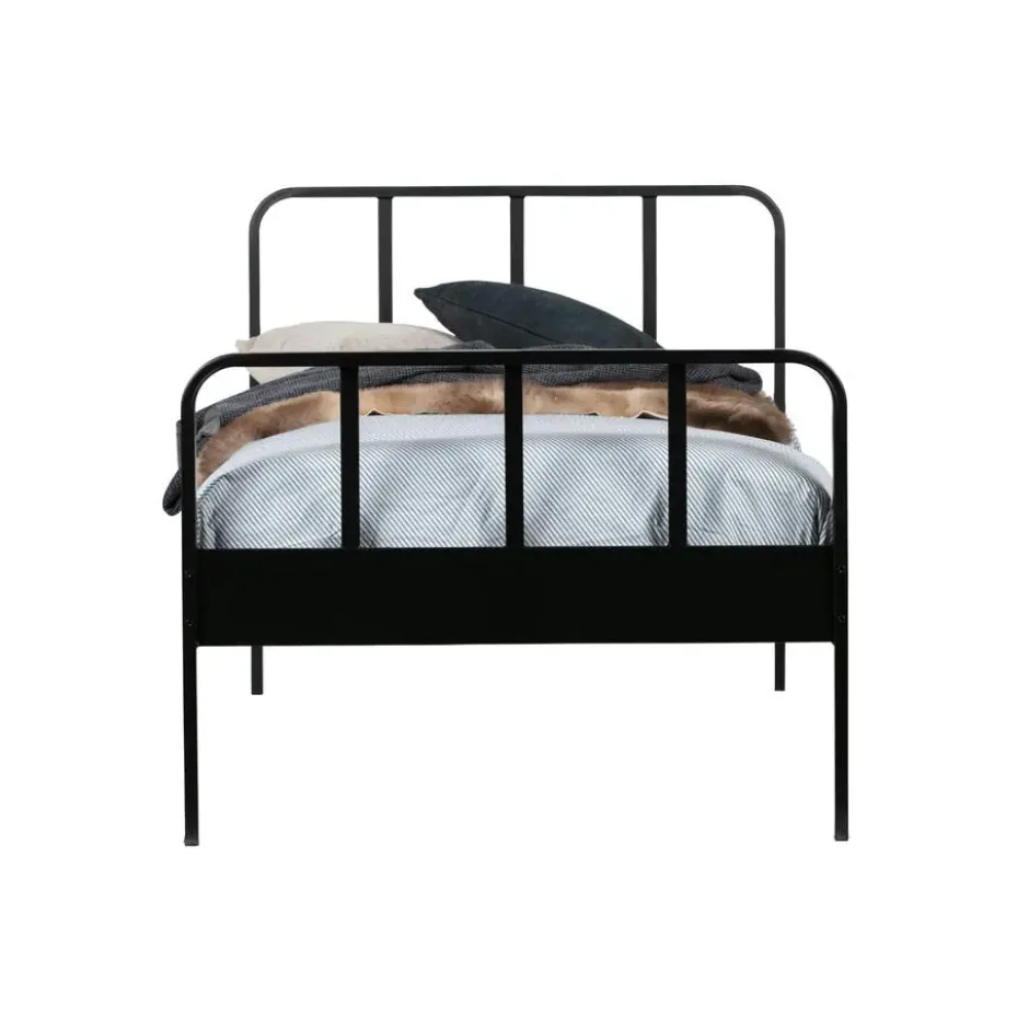 WOOOD Mees Bed - Metaal - Zwart - 90x208x95