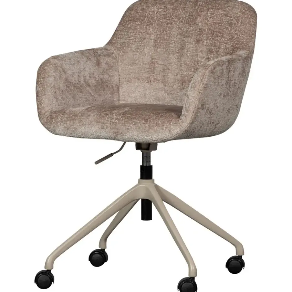 WOOOD Morros Bureaustoel - Polyester - Taupe - 88x57x60