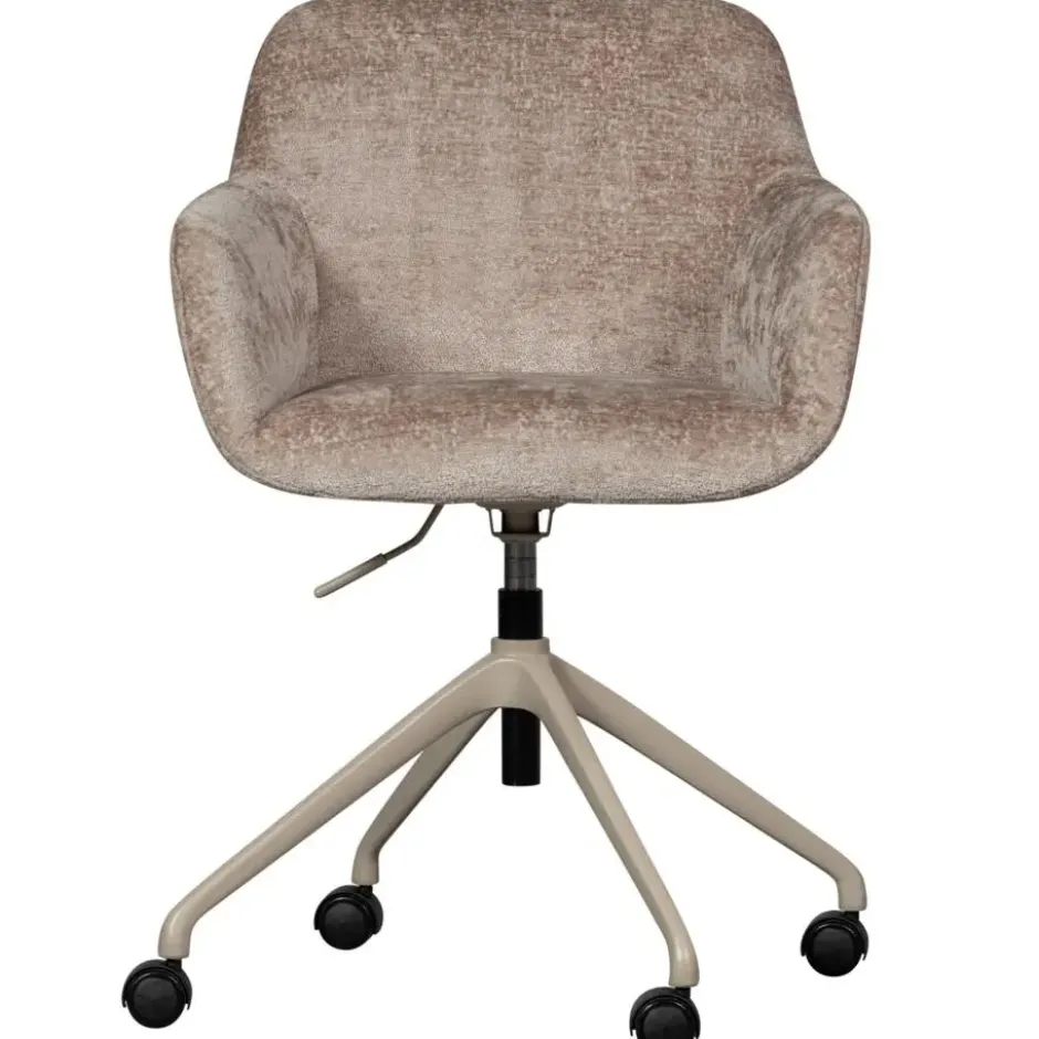 WOOOD Morros Bureaustoel - Polyester - Taupe - 88x57x60