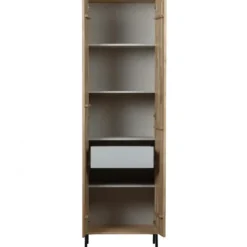WOOOD New Gravure Hoge Kast - Eiken - Naturel - 210x60x42
