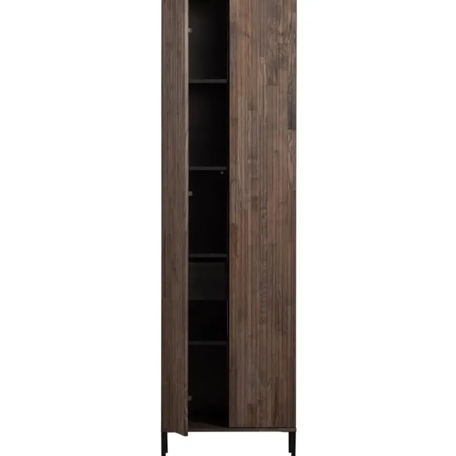 WOOOD New Gravure Hoge Kast - Essen - Espresso - 210x60x42
