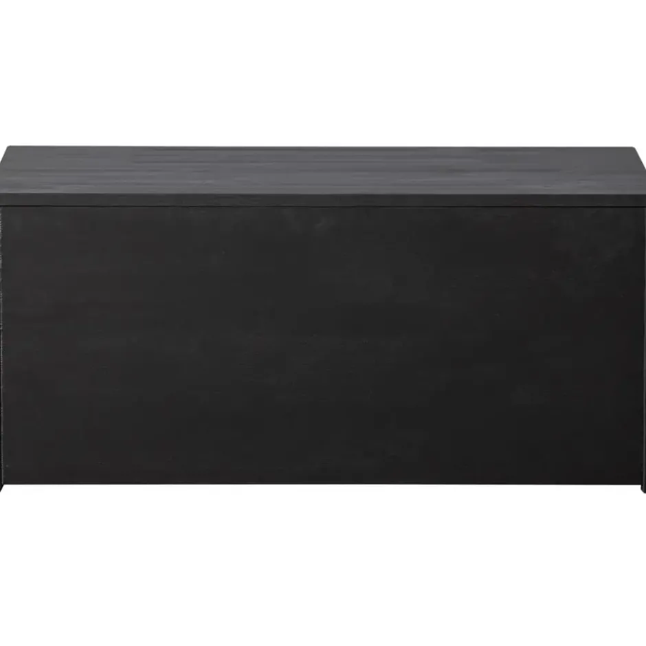 WOOOD New Gravure Kistbank - Grenen - Zwart - 40x88x50
