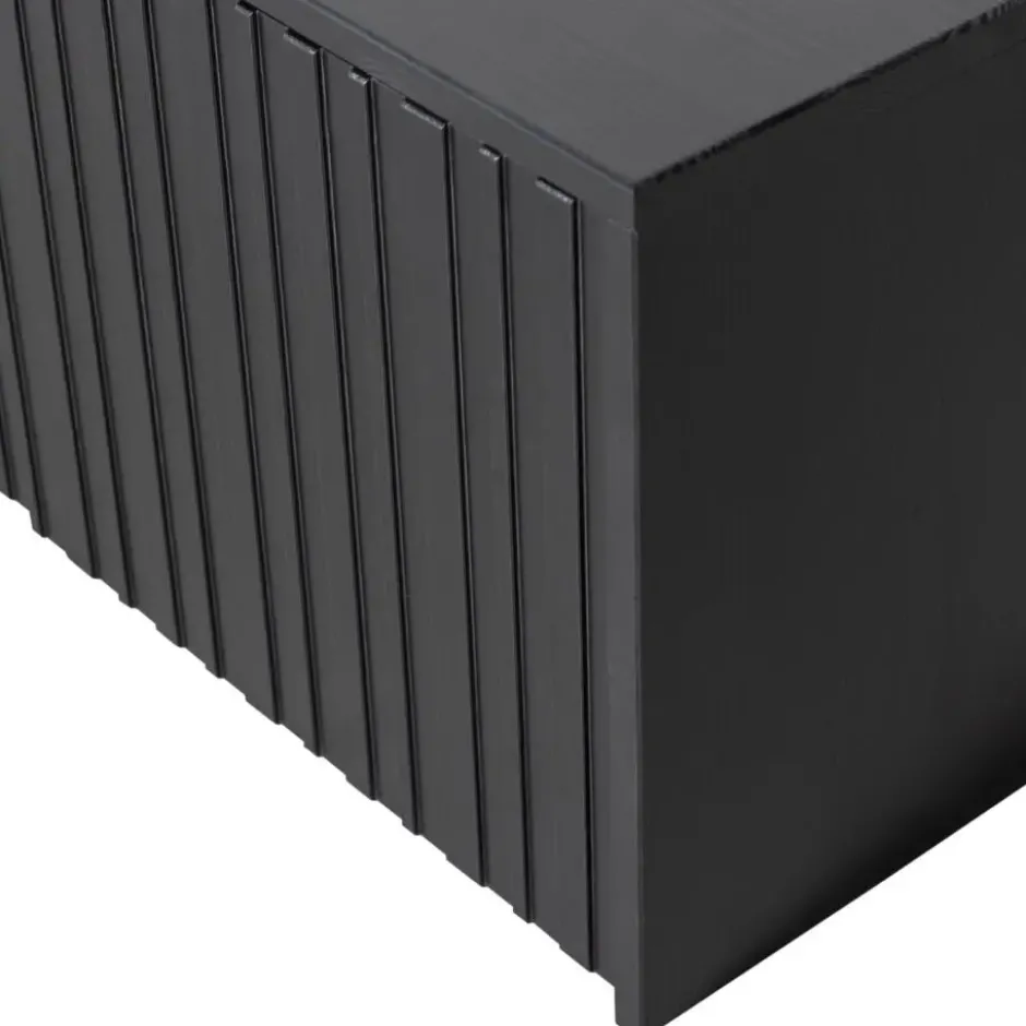 WOOOD New Gravure Kistbank - Grenen - Zwart - 40x88x50