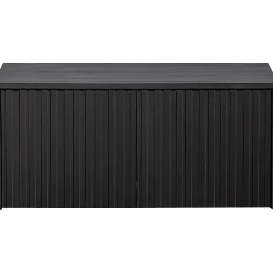 WOOOD New Gravure Kistbank - Grenen - Zwart - 40x88x50