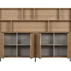 WOOOD New Gravure Wandkast - Eiken - Naturel - 150x200x44