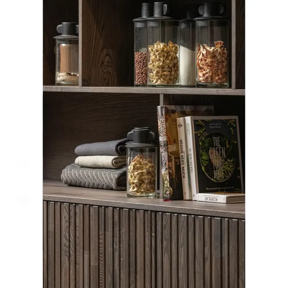 WOOOD New Gravure Wandkast - Essen - Espresso - 150x200x44