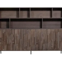 WOOOD New Gravure Wandkast - Essen - Espresso - 150x200x44