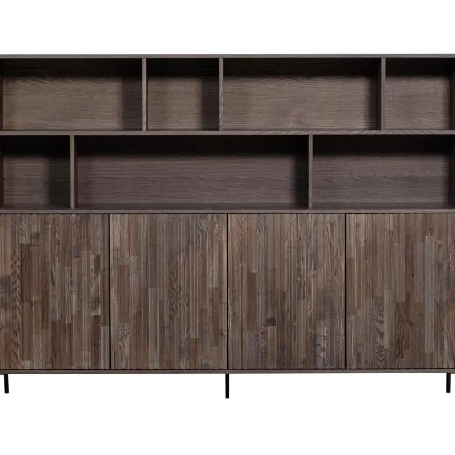 WOOOD New Gravure Wandkast - Essen - Espresso - 150x200x44