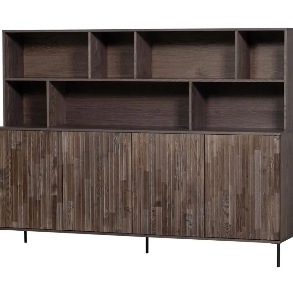 WOOOD New Gravure Wandkast - Essen - Espresso - 150x200x44