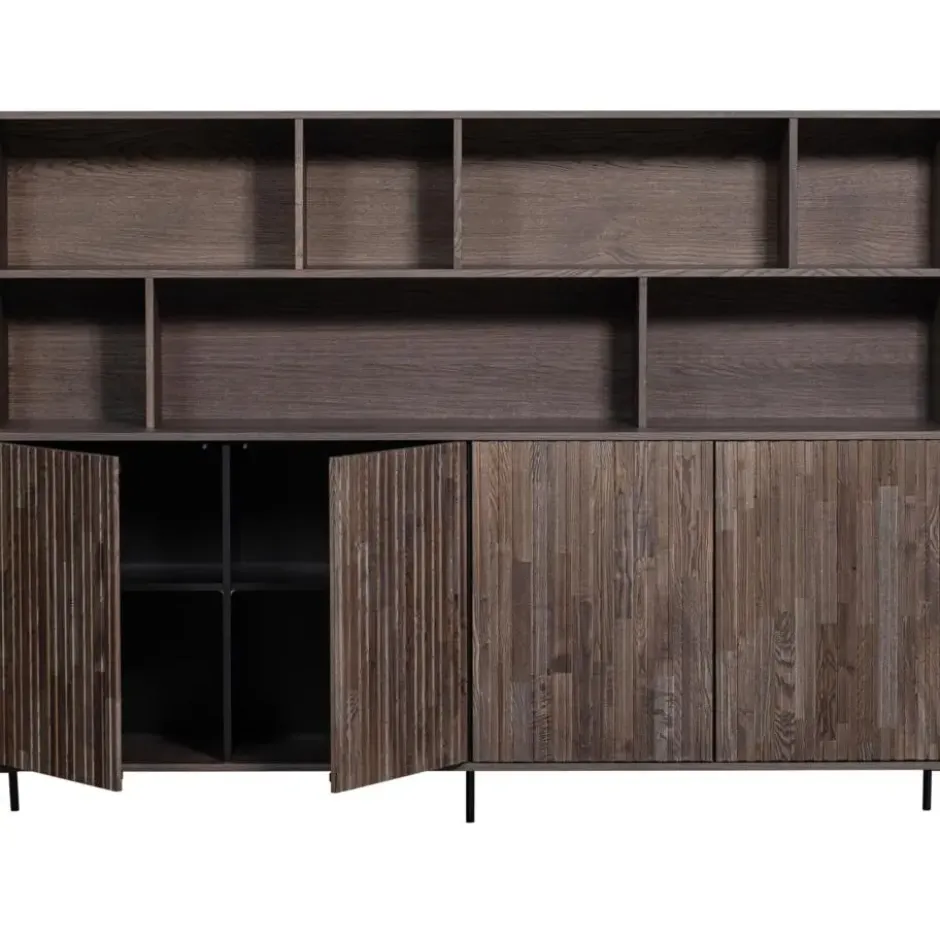 WOOOD New Gravure Wandkast - Essen - Espresso - 150x200x44