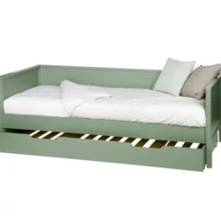WOOOD Nikki Bedbank Incl Bedlade - Grenen - Groen - 208x100