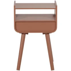WOOOD Nils Nachtkastje/ Bijzettafel - Hout - Oudroze - 54x36x30