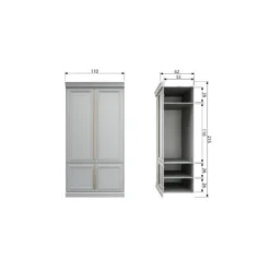 WOOOD Organize Kast - Grenen - Mist - 215x110x62