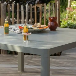 WOOOD Ovara Tuintafel Uitschuifbaar - Aluminium - Zand - 76x150x150