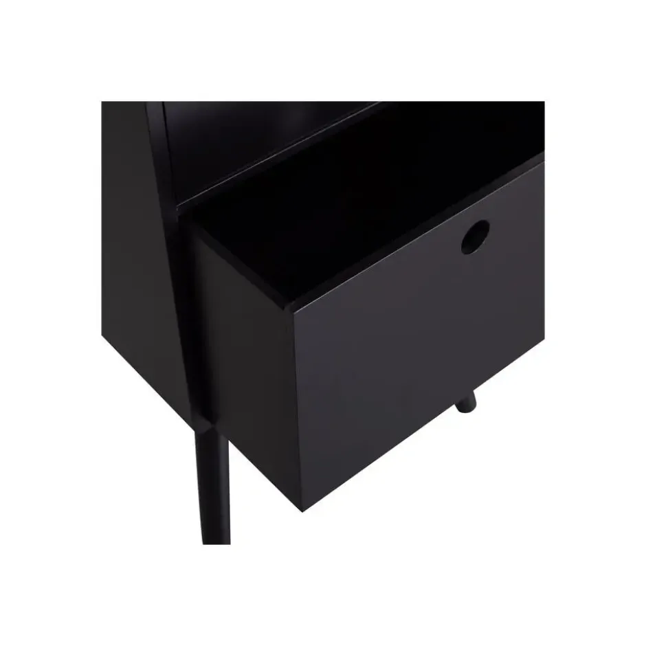 WOOOD Ozzy Nachtkastje - Hout - Zwart - 75x36x30