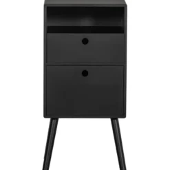 WOOOD Ozzy Nachtkastje - Hout - Zwart - 75x36x30