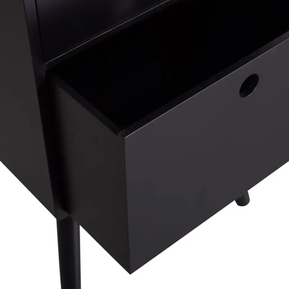 WOOOD Ozzy Nachtkastje - Hout - Zwart - 75x36x30