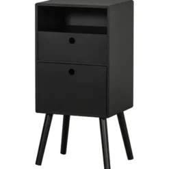WOOOD Ozzy Nachtkastje - Hout - Zwart - 75x36x30
