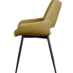 WOOOD Parade Eetkamerstoelen - Melange Stof - Mosterd - Set van 2