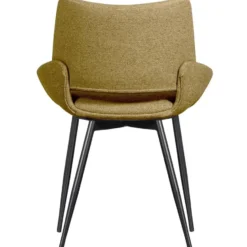 WOOOD Parade Eetkamerstoelen - Melange Stof - Mosterd - Set van 2