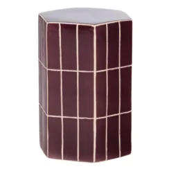 WOOOD Plu Decoratieve Bijzettafel - Keramiek - Paars - 42x30x26