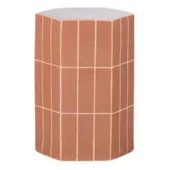 WOOOD Plu Decoratieve Bijzettafel - Keramiek - Oudroze - 54x38x32