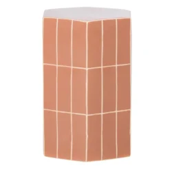 WOOOD Plu Decoratieve Bijzettafel - Keramiek - Oudroze - 54x38x32