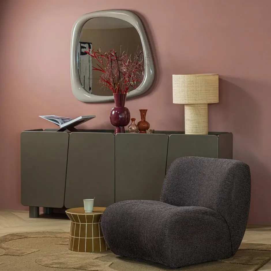 WOOOD Plu Decoratieve Bijzettafel - Keramiek - Honinggeel - 30x38x38