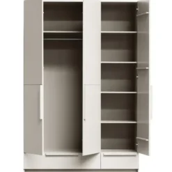 WOOOD Pure 3-deurs Hang/Legkast Splitdeur - Grenen - Dust - 215x142x60
