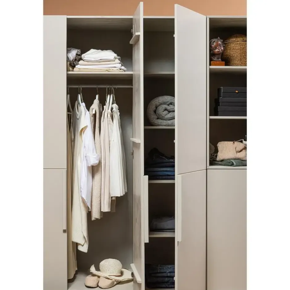 WOOOD Pure 2-deurs Hang/Legkast Splitdeur - Grenen - Dust - 215x95x60