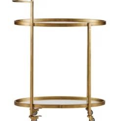 WOOOD Push Trolley - Metaal - Antique Brass - 86x67x35