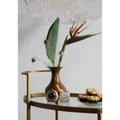 WOOOD Push Trolley - Metaal - Antique Brass - 86x67x35