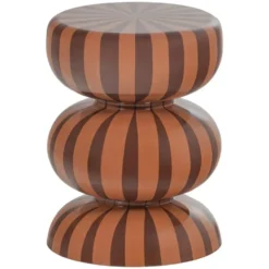 WOOOD Ravo Bijzettafel - Metaal - Roze/Bruin - 46x36x36