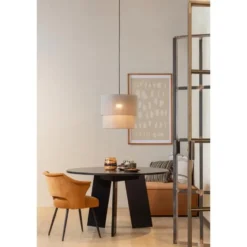 WOOOD Rhonda Eettafel - Eiken - Blacknight - Ø129 cm