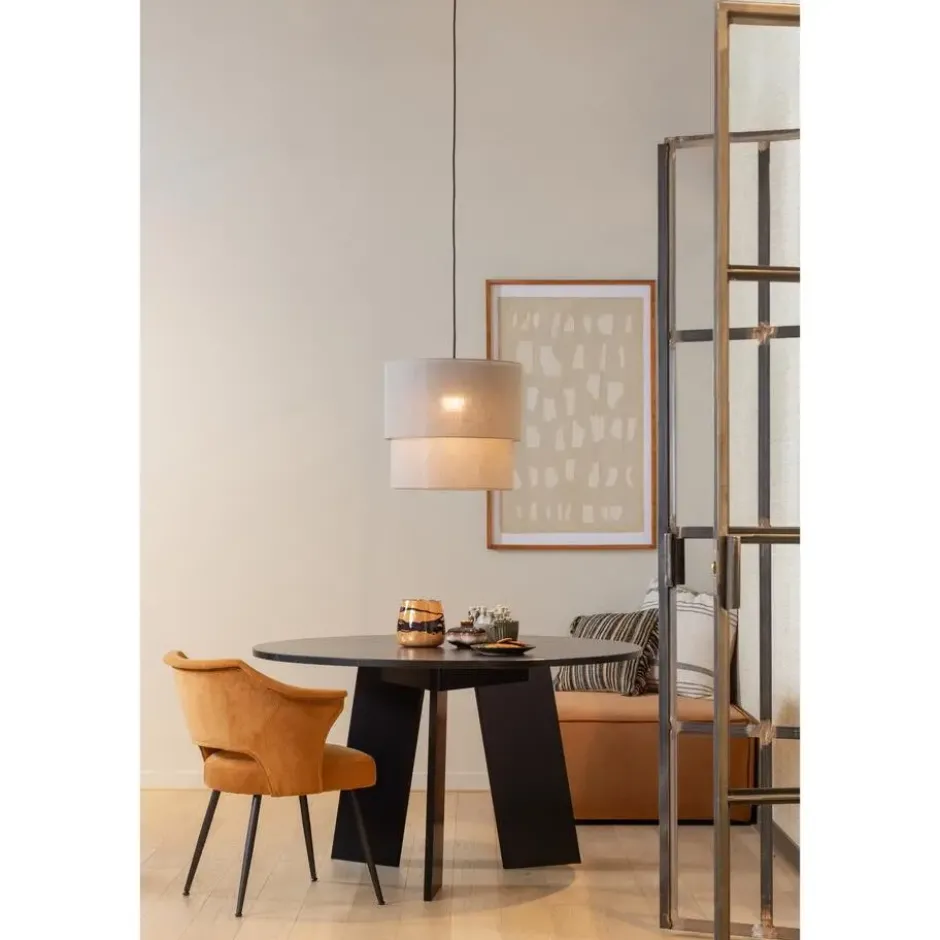 WOOOD Rhonda Eettafel - Eiken - Blacknight - Ø129 cm