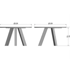WOOOD Rhonda Eettafel - Eiken - Blacknight - Ø129 cm