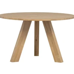WOOOD Rhonda Eettafel - Rond - Eiken - Naturel - Ø129 cm