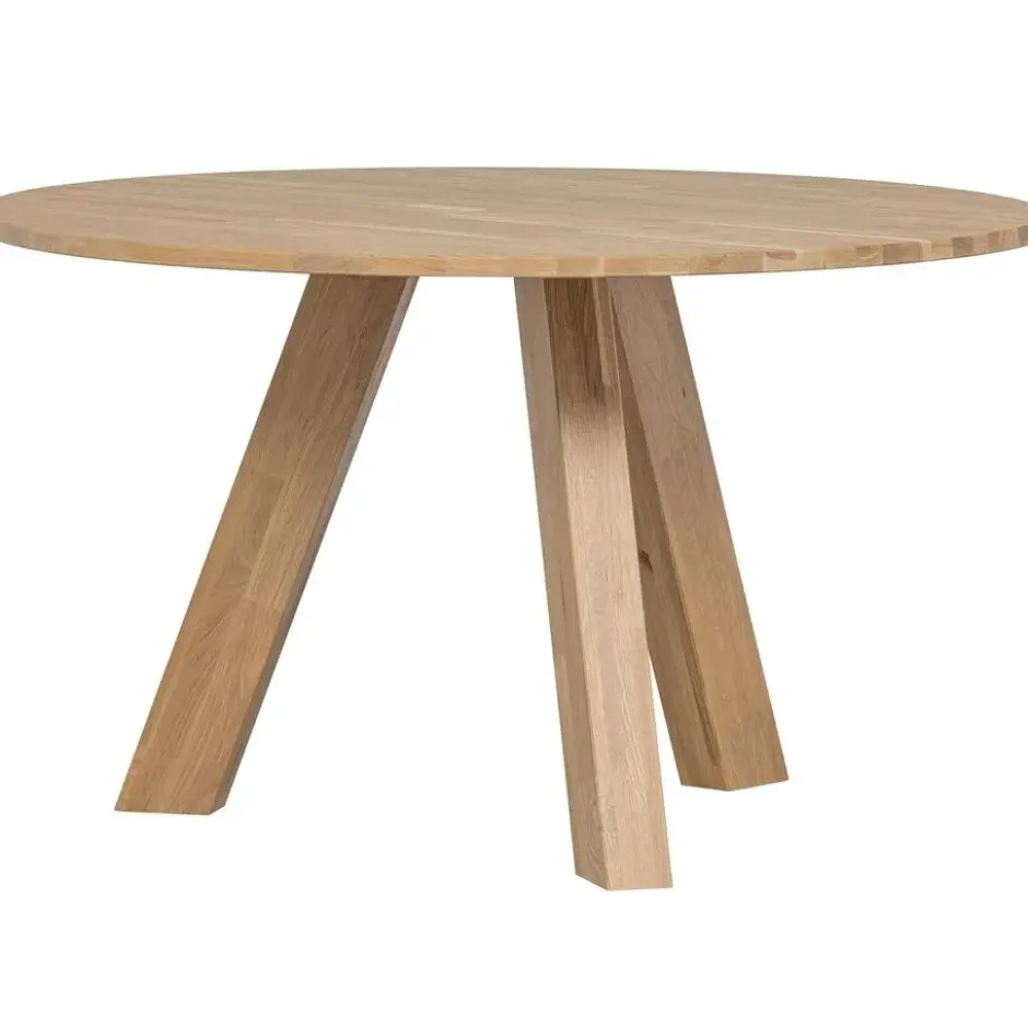 WOOOD Rhonda Eettafel - Rond - Eiken - Naturel - Ø129 cm