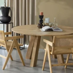 WOOOD Rhonda Eettafel XL - Rond - Eiken - Naturel - Ø150 cm