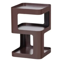 WOOOD Riv Bijzettafel/Nachtkastje - Metaal - Paars/Bruin - 54x35x35