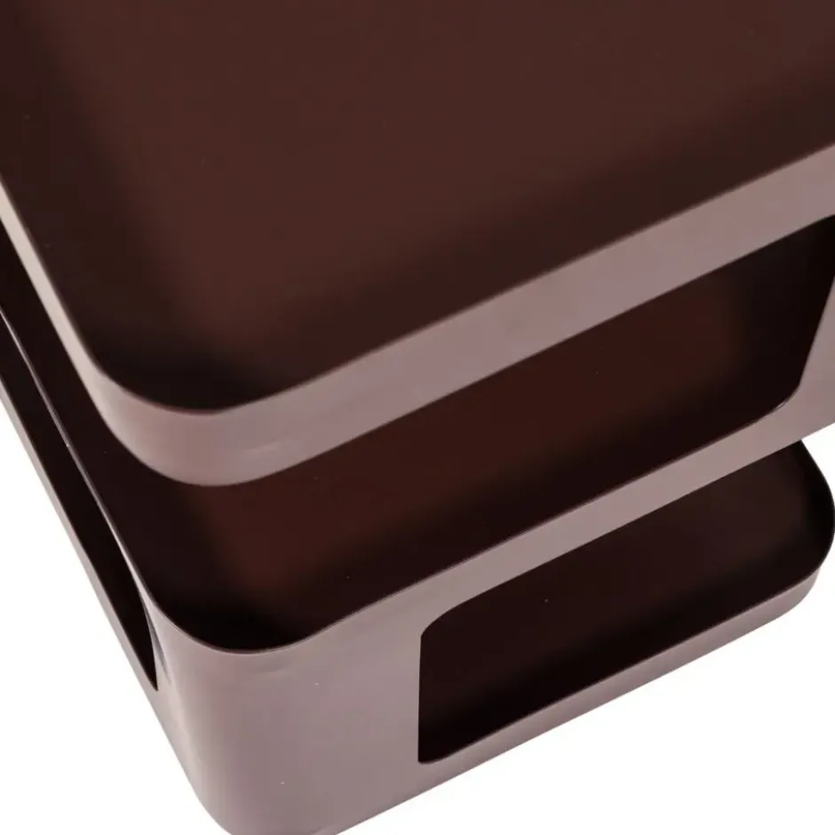 WOOOD Riv Bijzettafel/Nachtkastje - Metaal - Paars/Bruin - 54x35x35