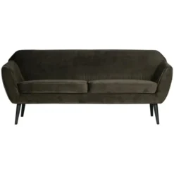 WOOOD Rocco 2-Zits Bank - Velvet - Warm Groen - 75x187x82