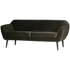WOOOD Rocco 2-Zits Bank - Velvet - Warm Groen - 75x187x82