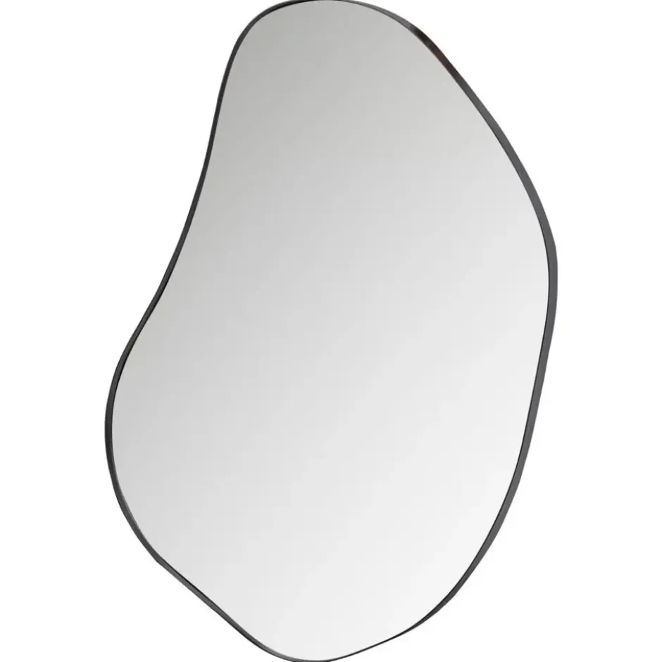 WOOOD Romee Organische Spiegel - Metaal - Zwart - 100x70x4